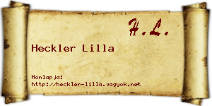 Heckler Lilla névjegykártya